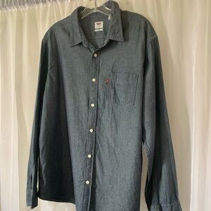 Levi's Men's Indigo Blue Denim Button-Down Shirt